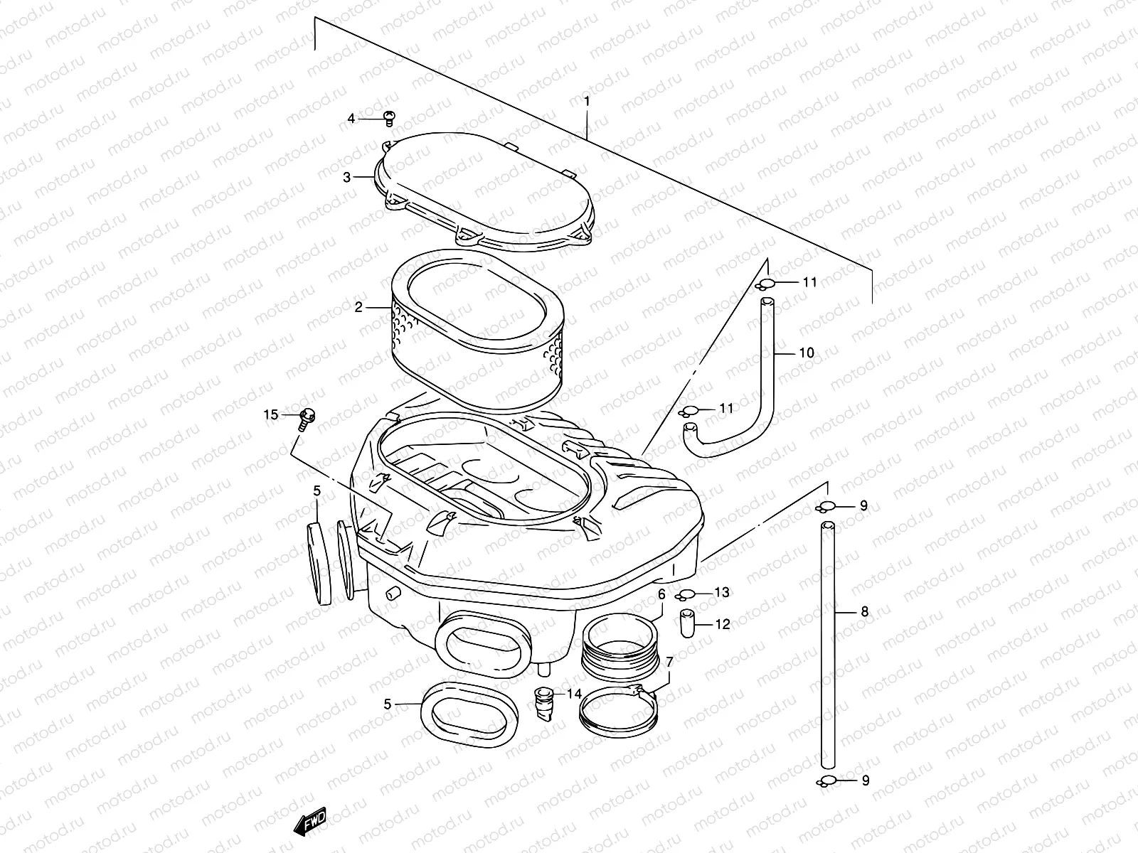 13 - AIR CLEANER (MODEL T/V)