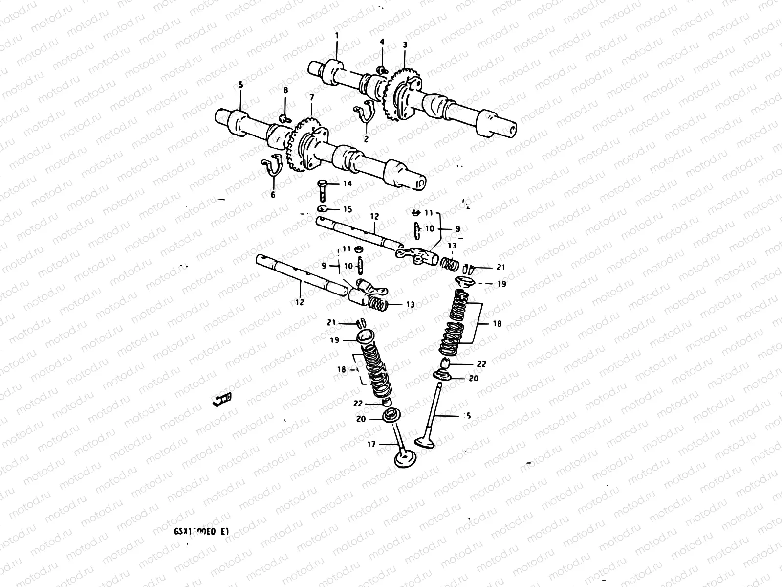 13 - CAM SHAFT - VALVE (MODEL D)