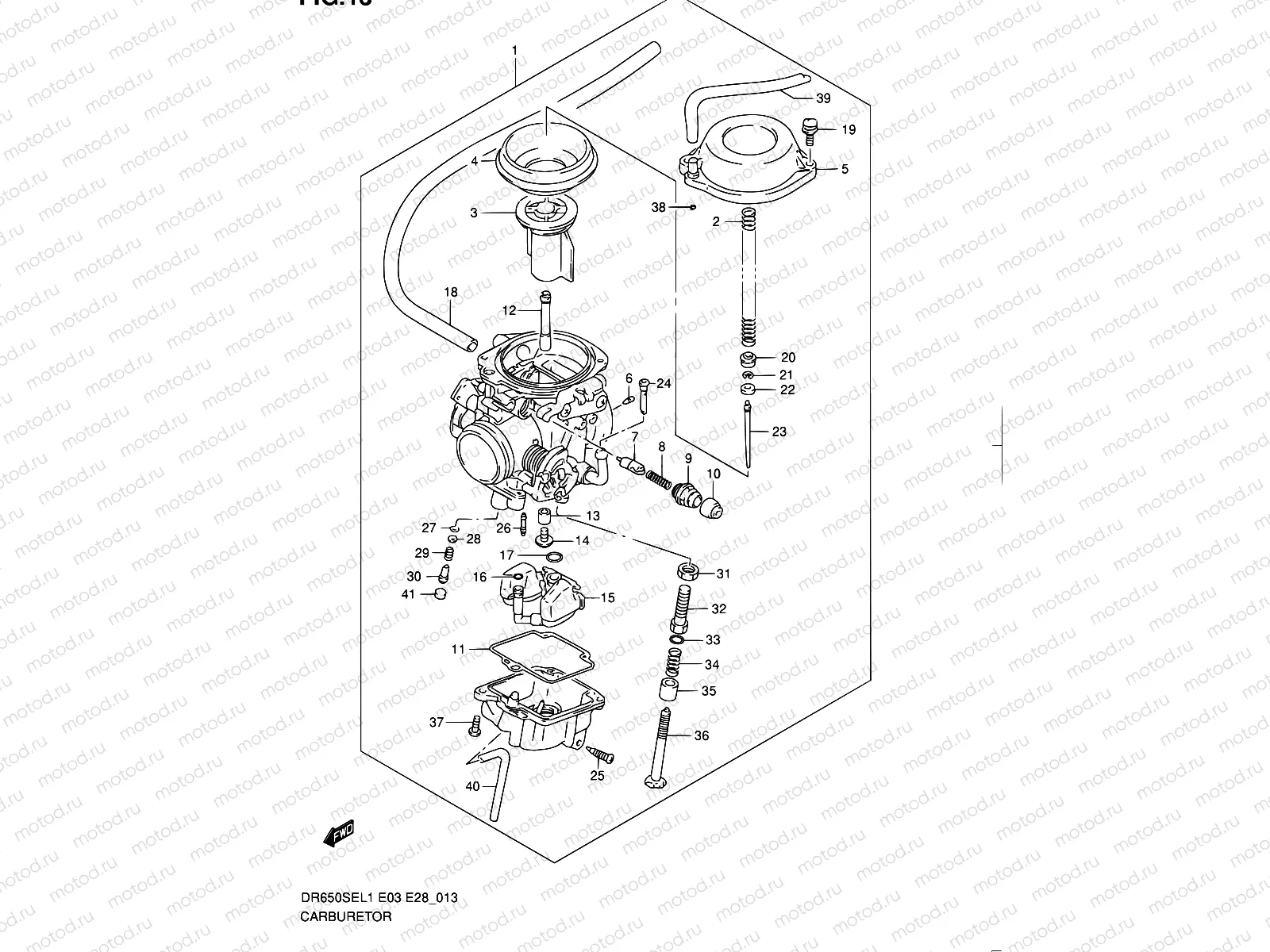 13 - CARBURETOR (DR650SEL1 E33)