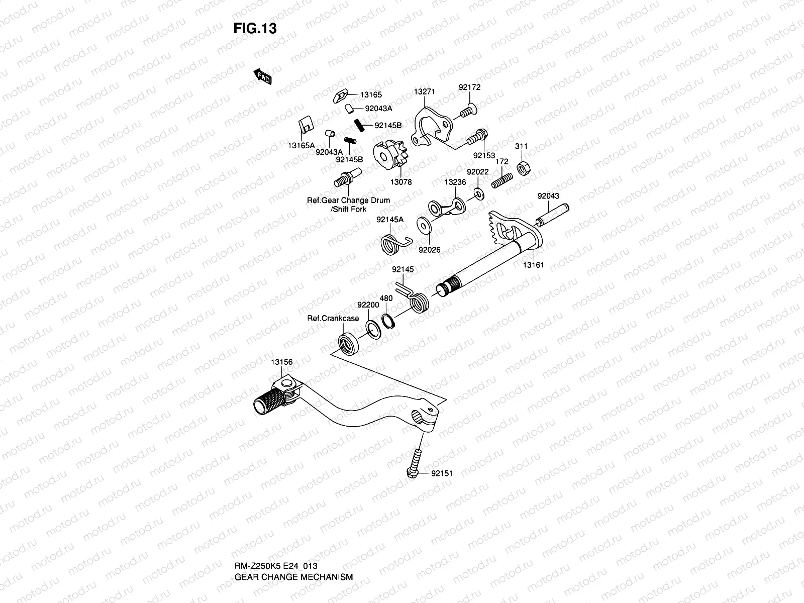 13 - GEAR CHANGE MECHANISM