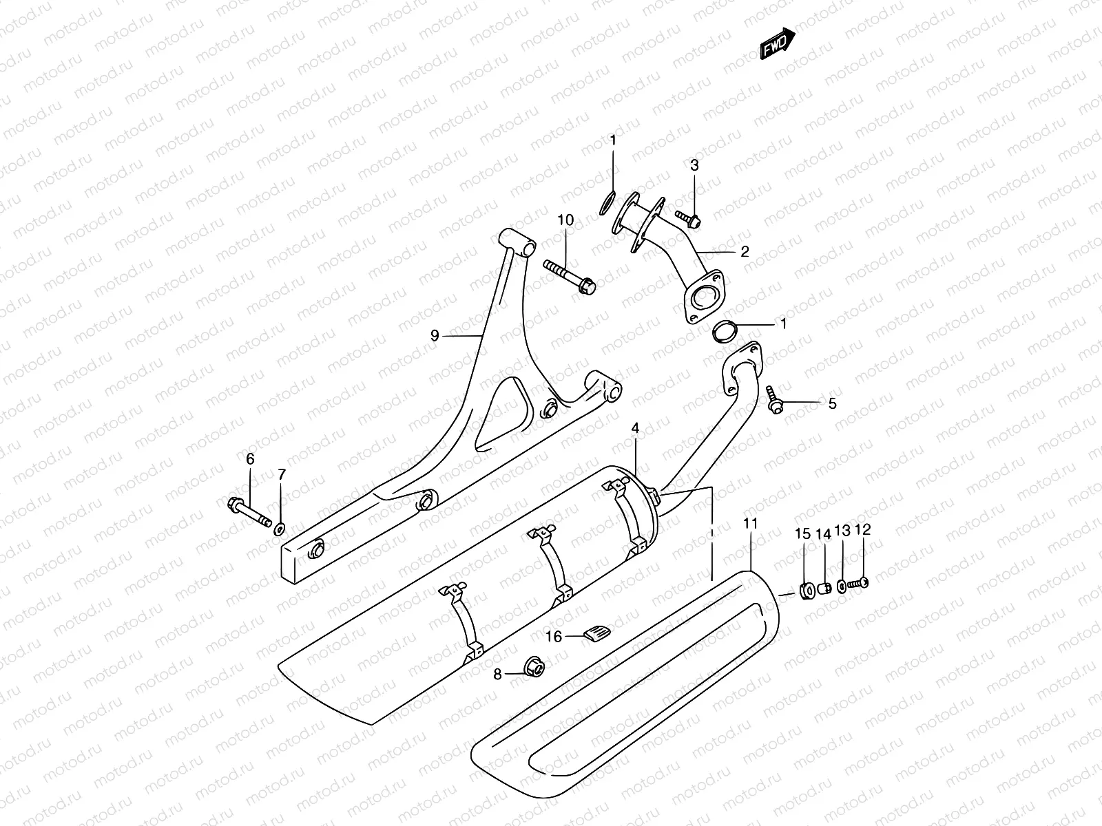 13 - MUFFLER (MODEL X/W/Y)