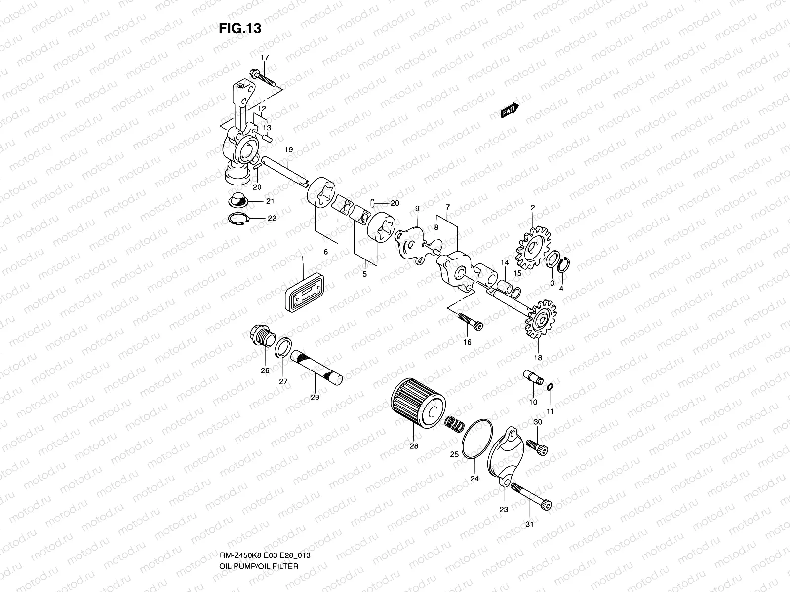 13 - OIL PUMP (RM-Z450K8/K9/L0)
