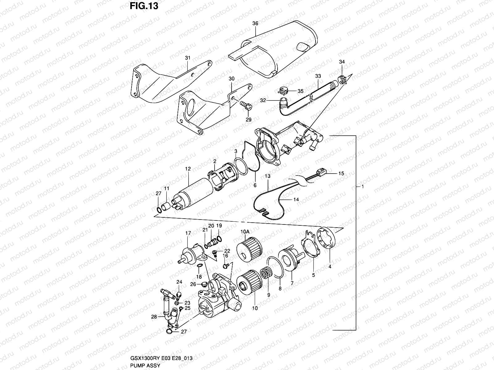 13 - PUMP ASSY (MODEL X/Y)