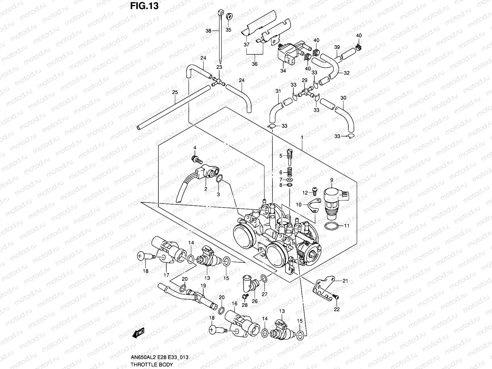 13 - THROTTLE BODY (AN650AL2 E33)