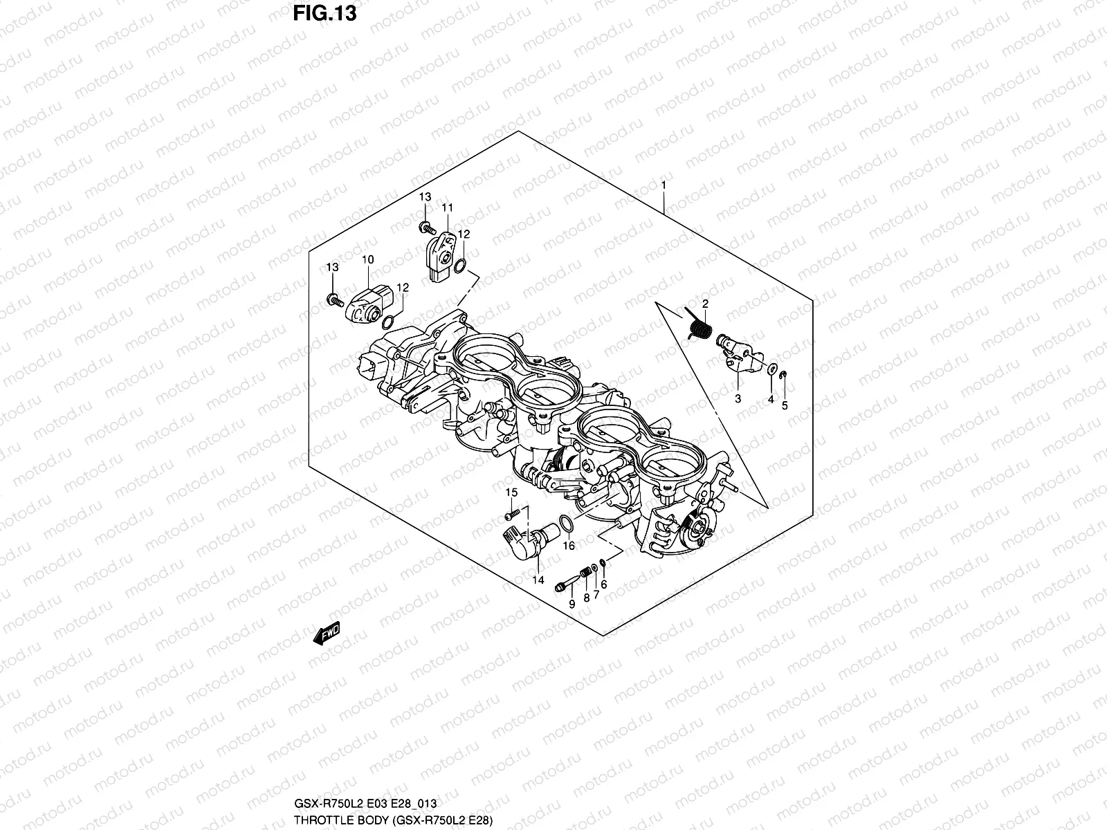 13 - THROTTLE BODY (GSX-R750L2 E28)