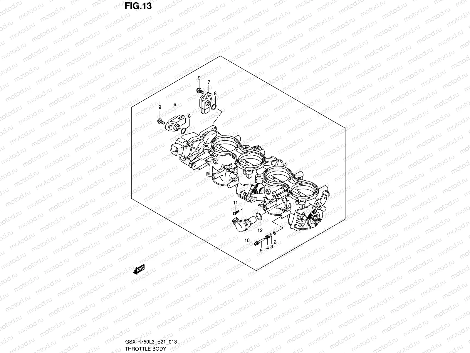 13 - THROTTLE BODY (GSX-R750L3 E24)