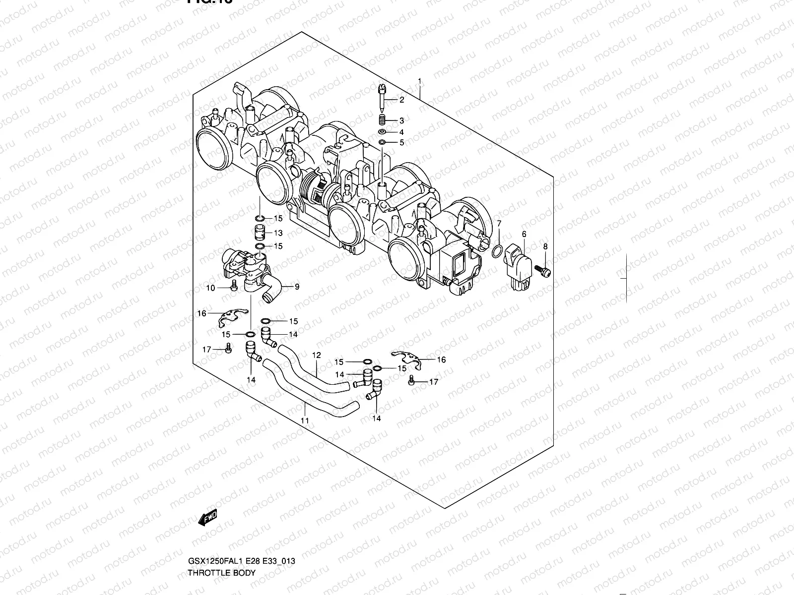 13 - THROTTLE BODY (GSX1250FAL1 E28)