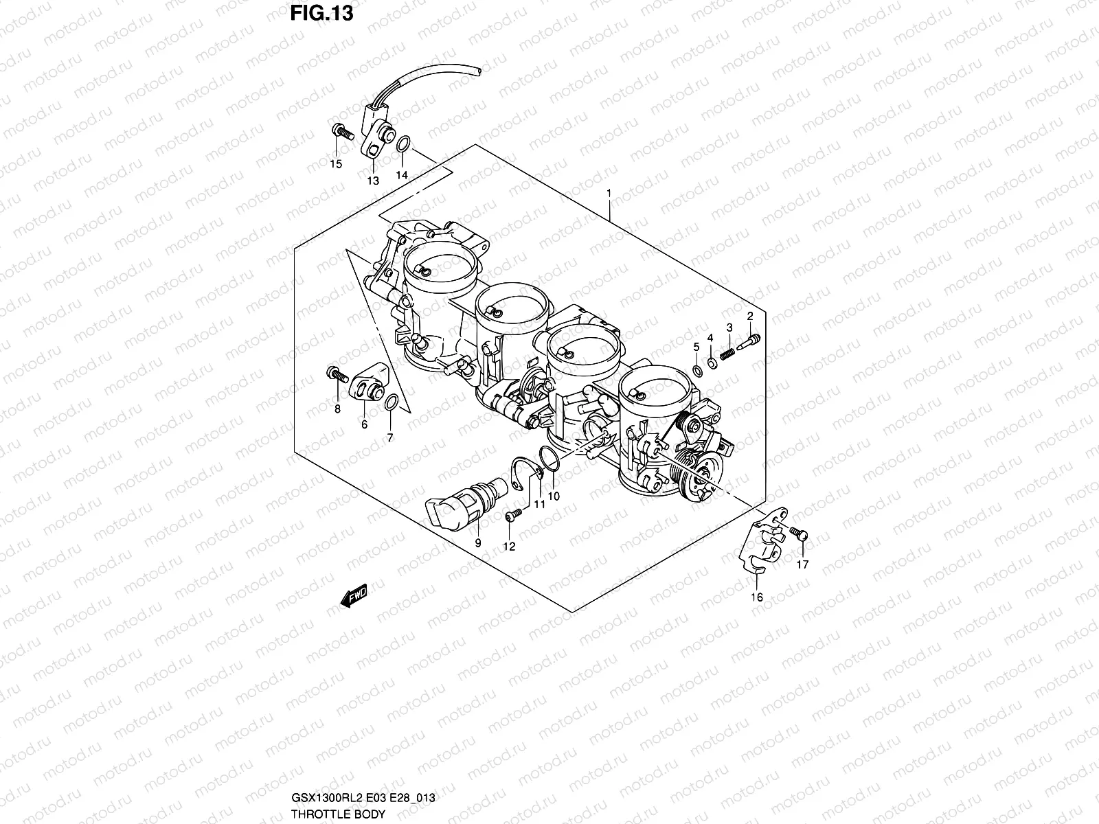 13 - THROTTLE BODY (GSX1300RL2 E03)