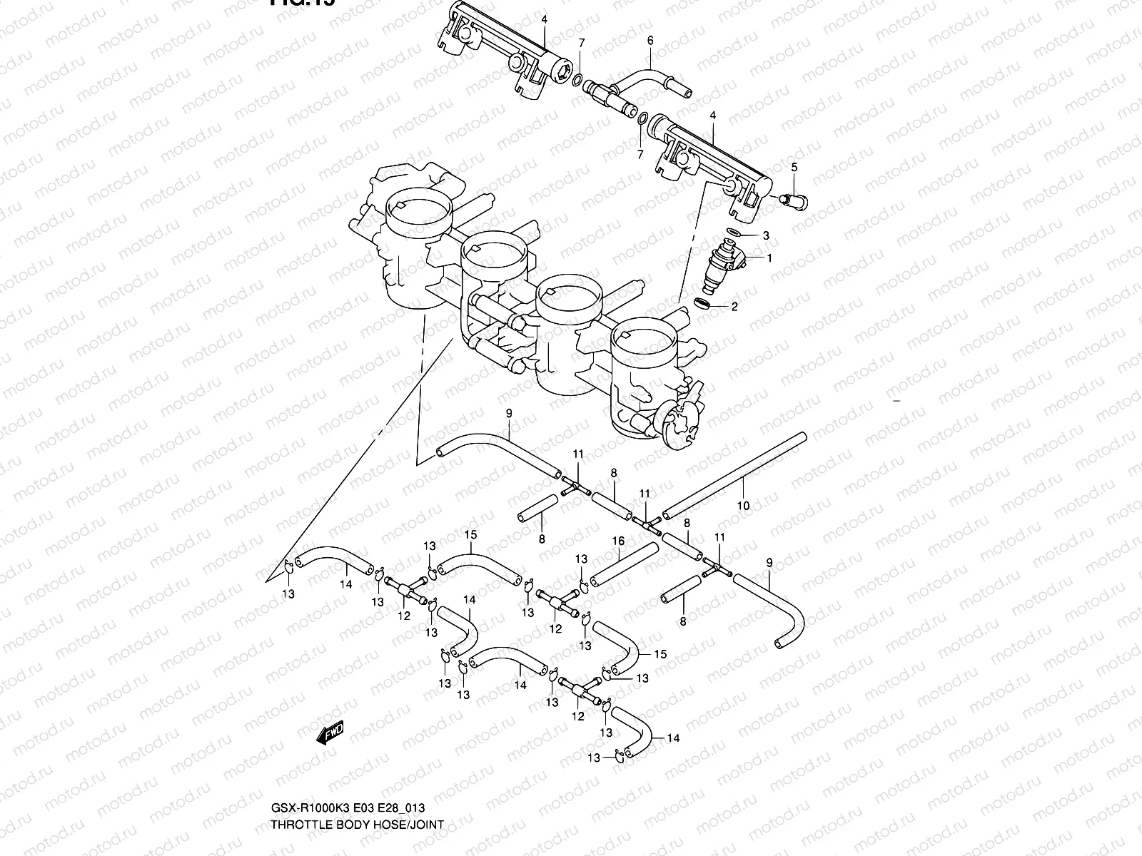 13 - THROTTLE BODY HOSE/JOINT