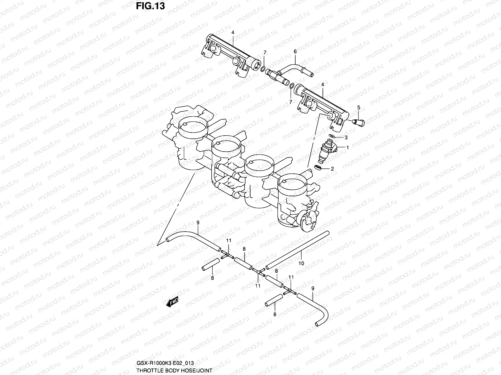 13 - THROTTLE BODY HOSE/JOINT