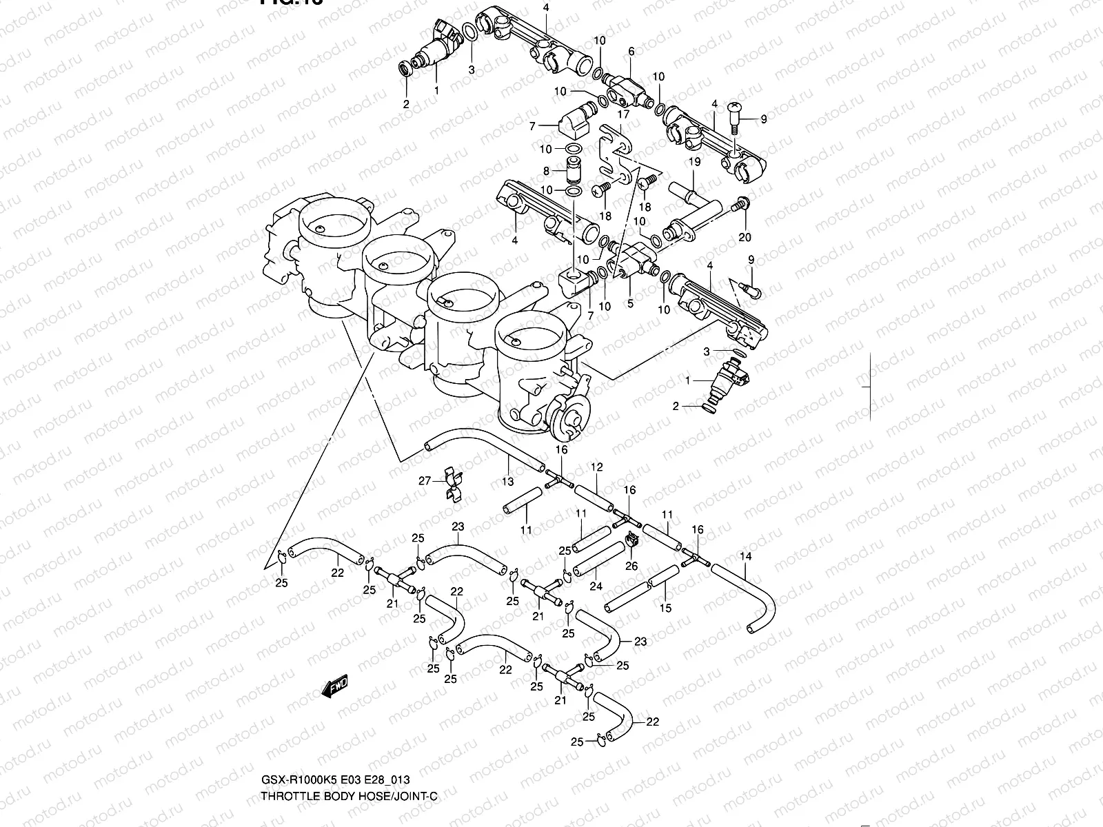 13 - THROTTLE BODY HOSE/JOINT
