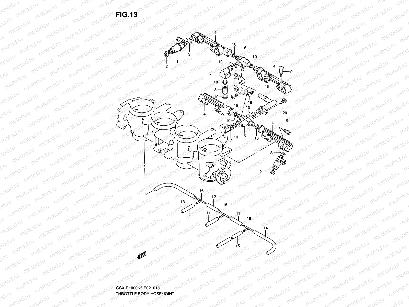13 - THROTTLE BODY HOSE/JOINT