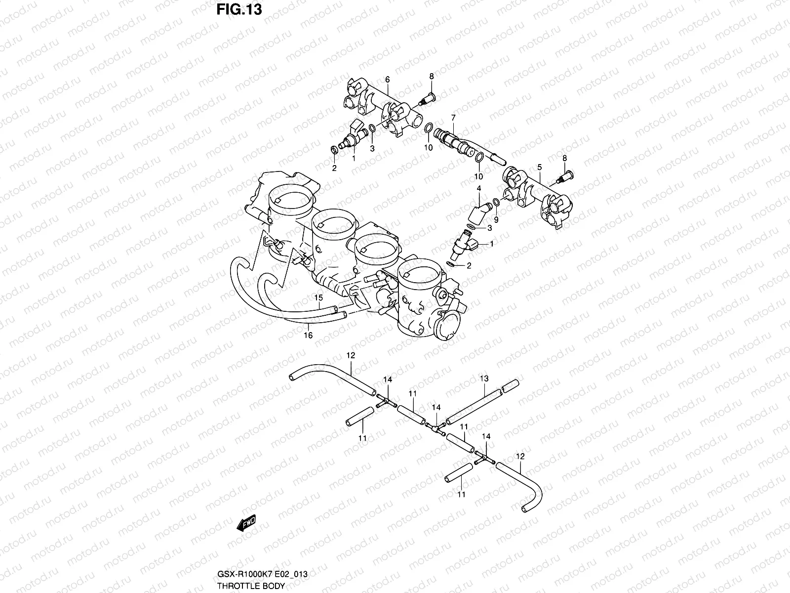 13 - THROTTLE BODY HOSE/JOINT