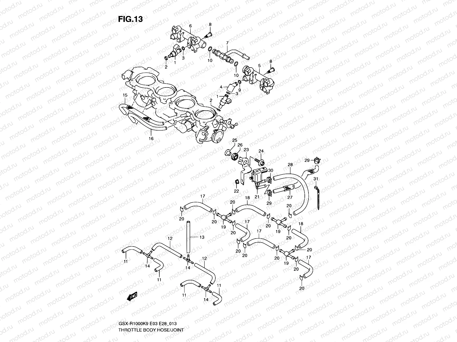 13 - THROTTLE BODY HOSE/JOINT