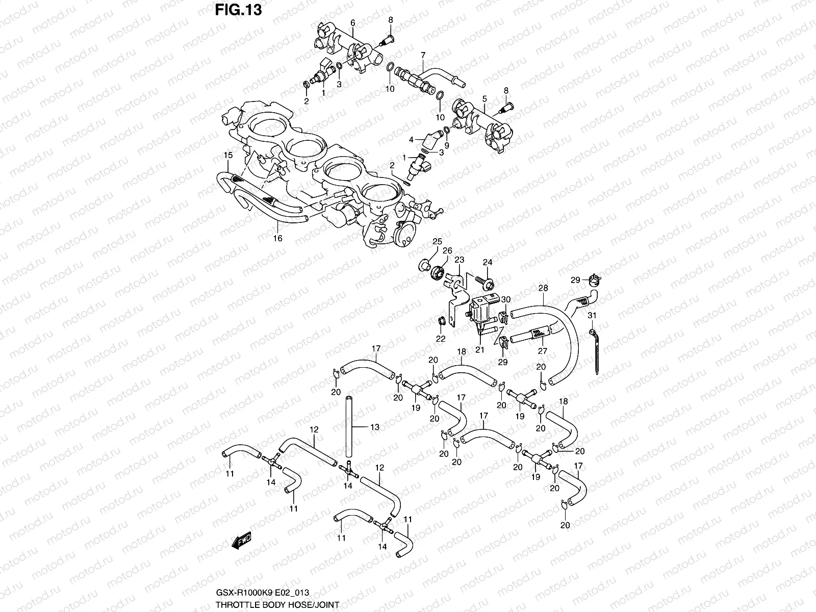 13 - THROTTLE BODY HOSE/JOINT