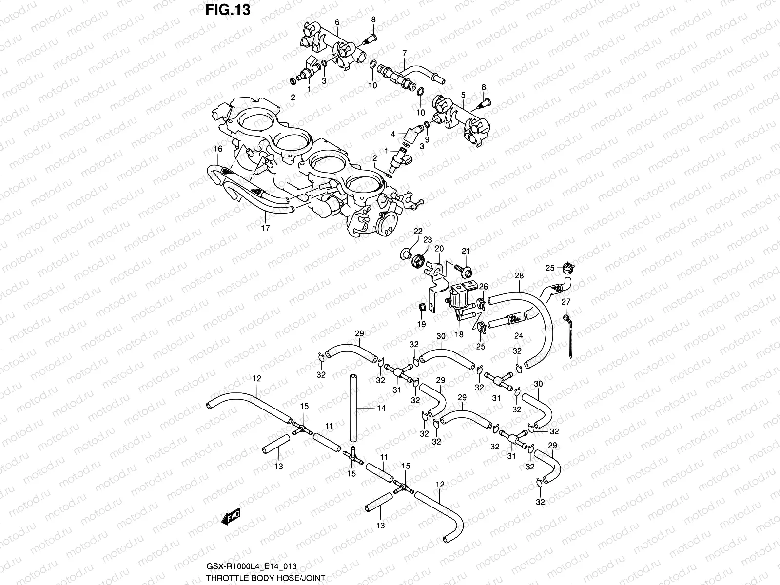 13 - THROTTLE BODY HOSE/JOINT