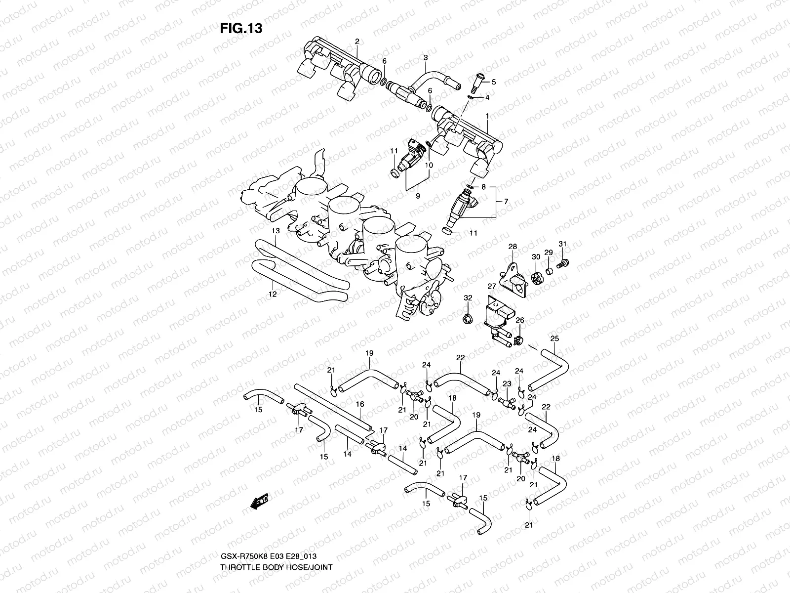13 - THROTTLE BODY HOSE/JOINT