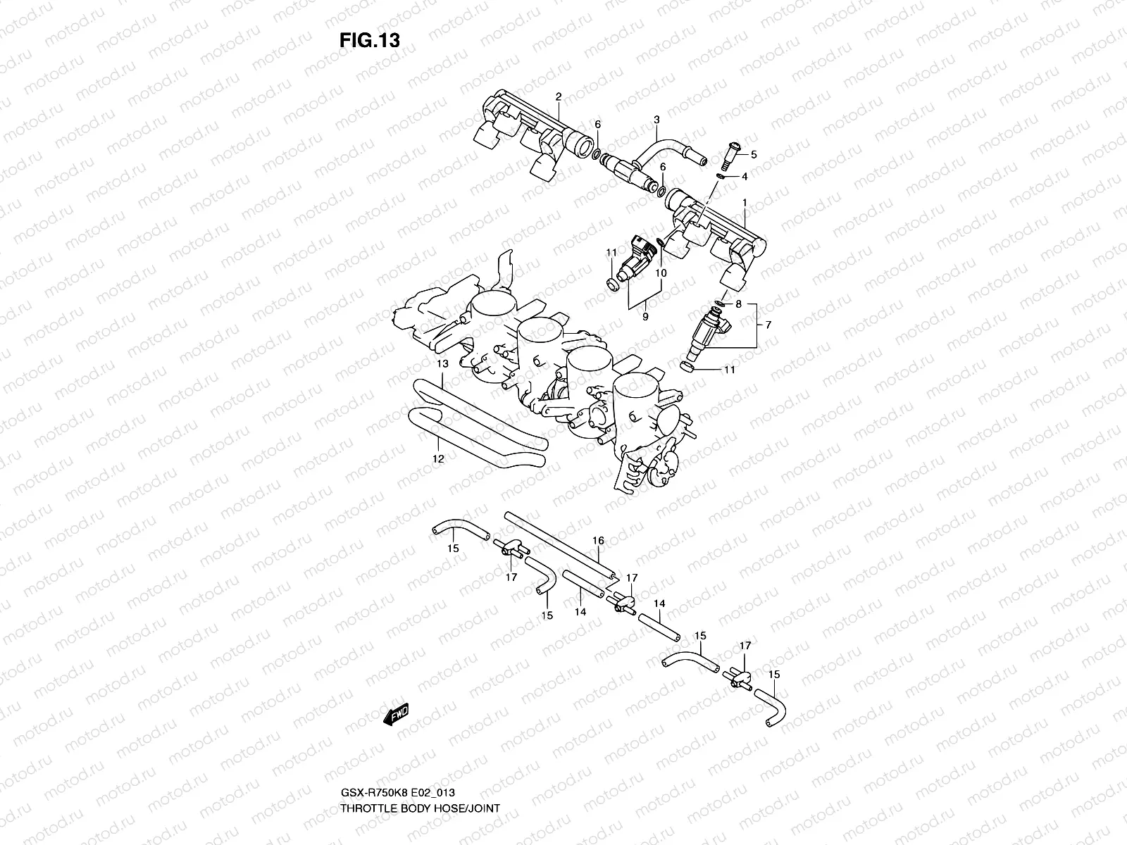 13 - THROTTLE BODY HOSE/JOINT
