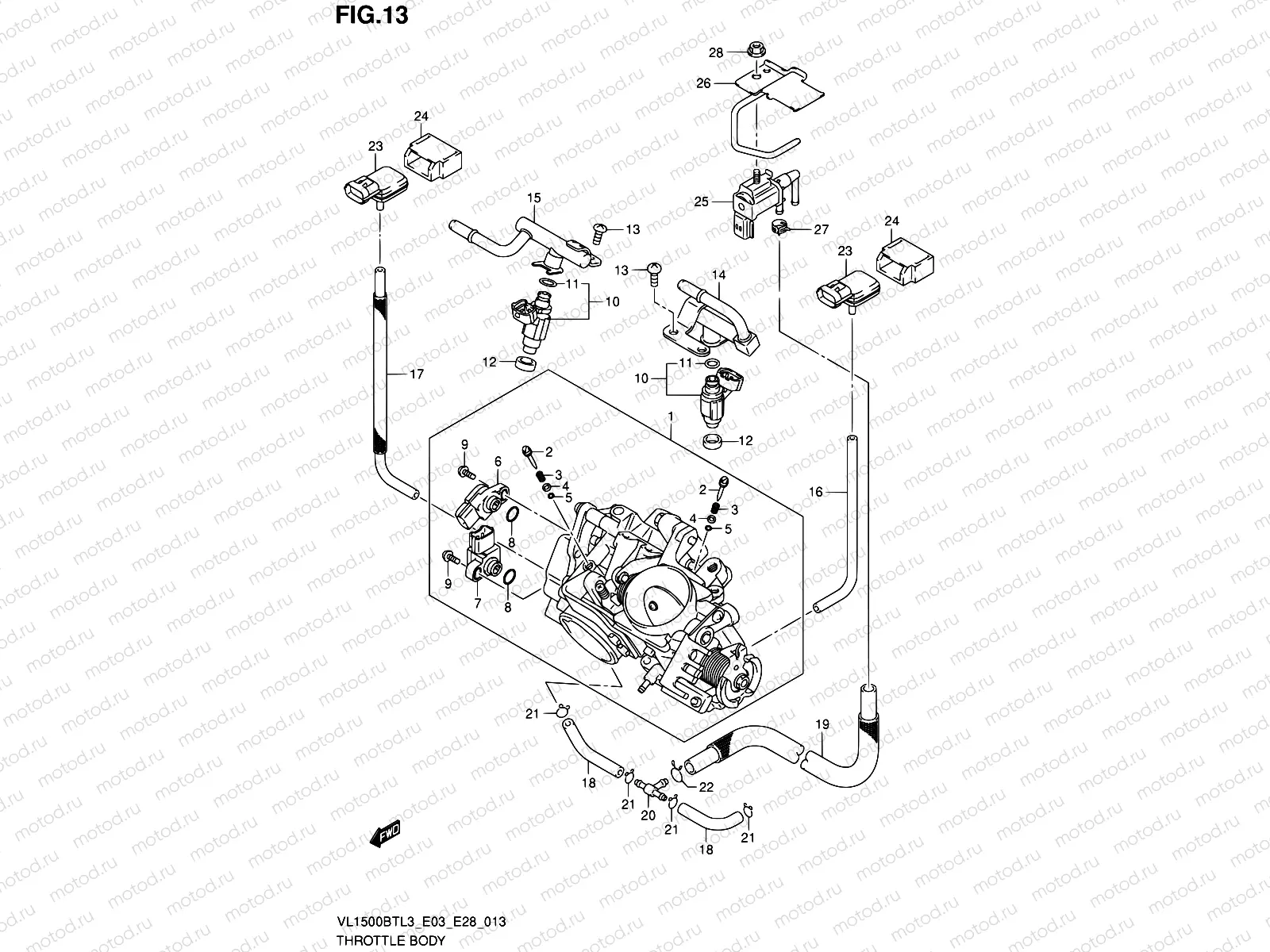 13 - THROTTLE BODY (VL1500BTL3 E33)