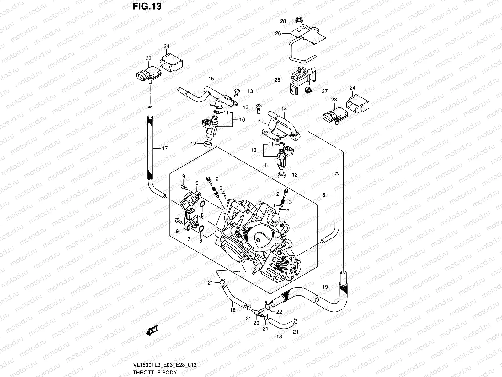 13 - THROTTLE BODY (VL1500TL3 E33)