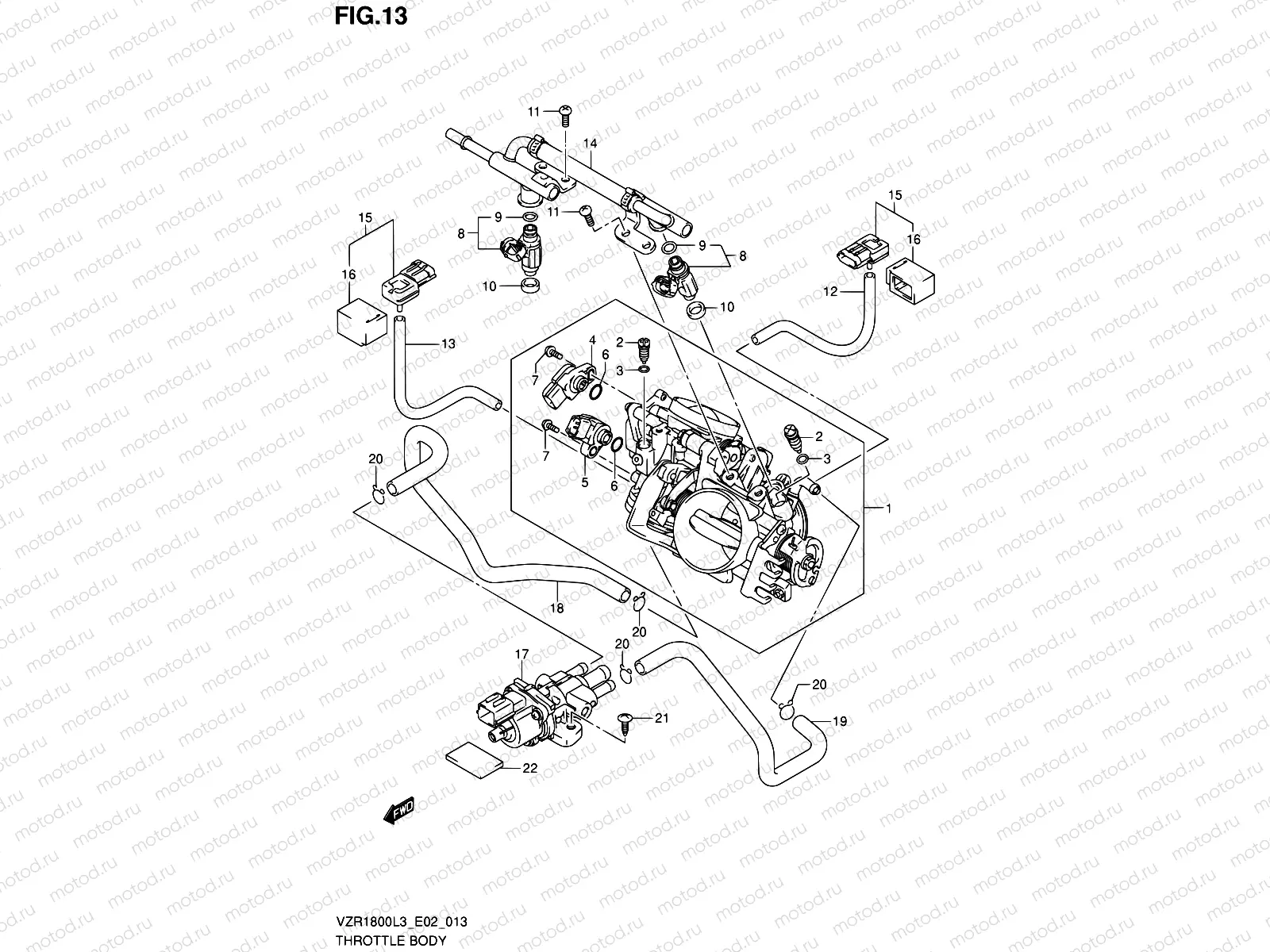 13 - THROTTLE BODY (VZR1800L3 E02)