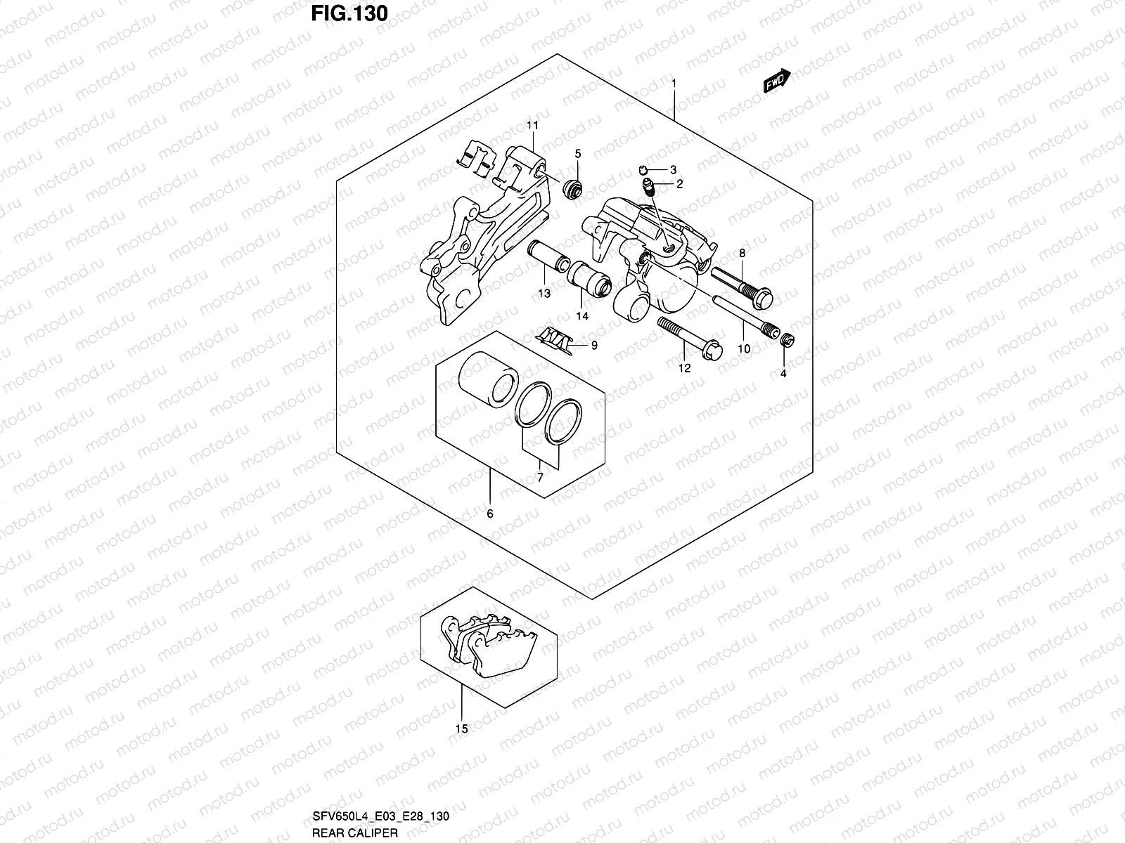 130 - REAR CALIPER (SFV650L4 E03)