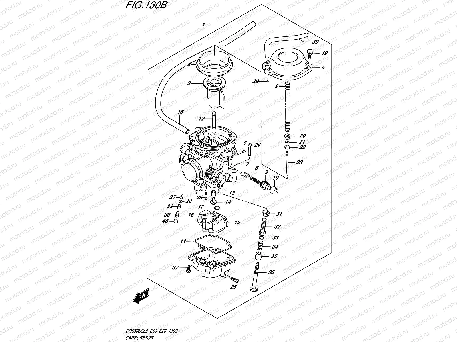 130B - CARBURETOR (DR650SEL5 E28)