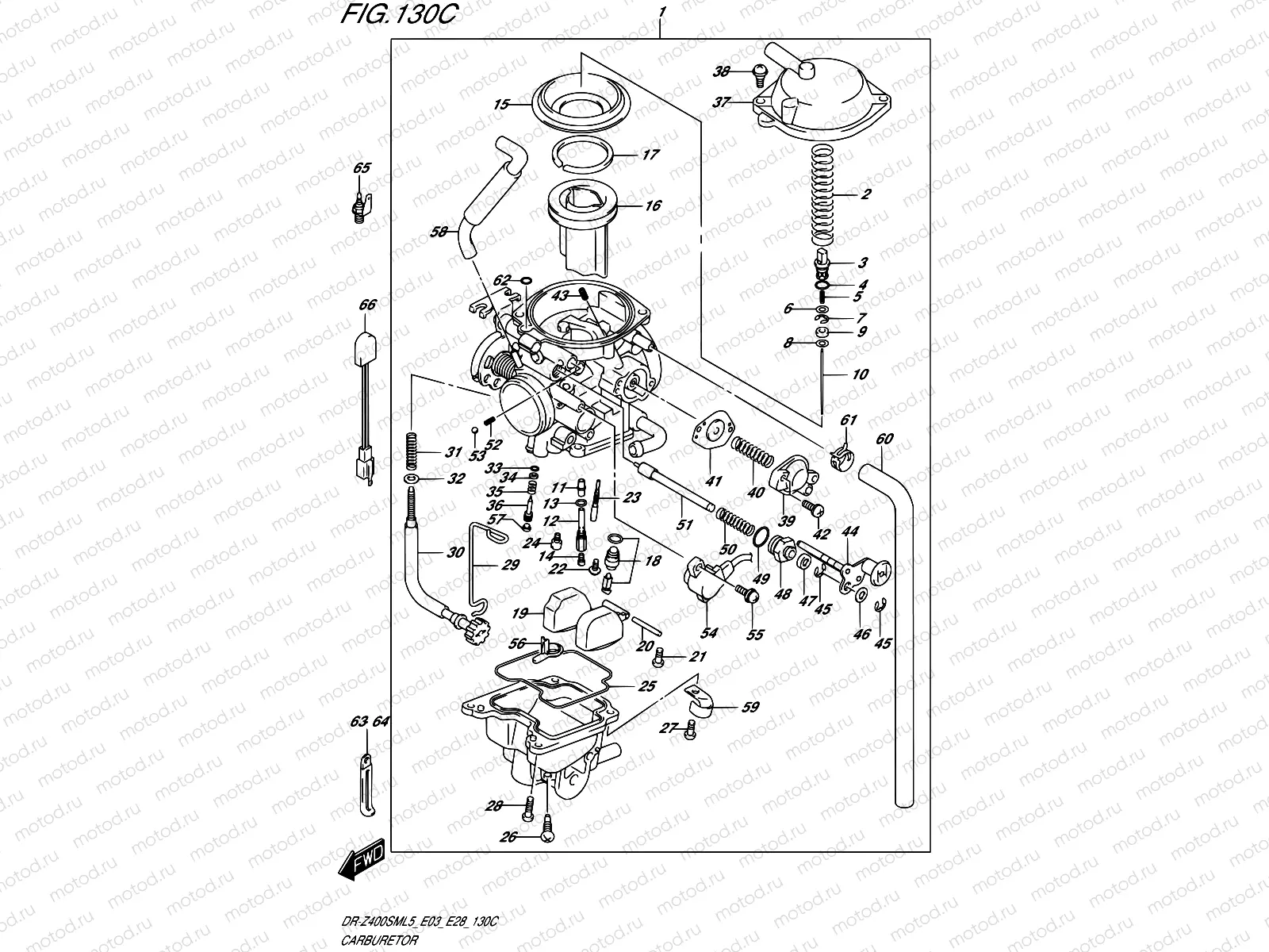 130C - CARBURETOR (DR-Z400SML5 E33)