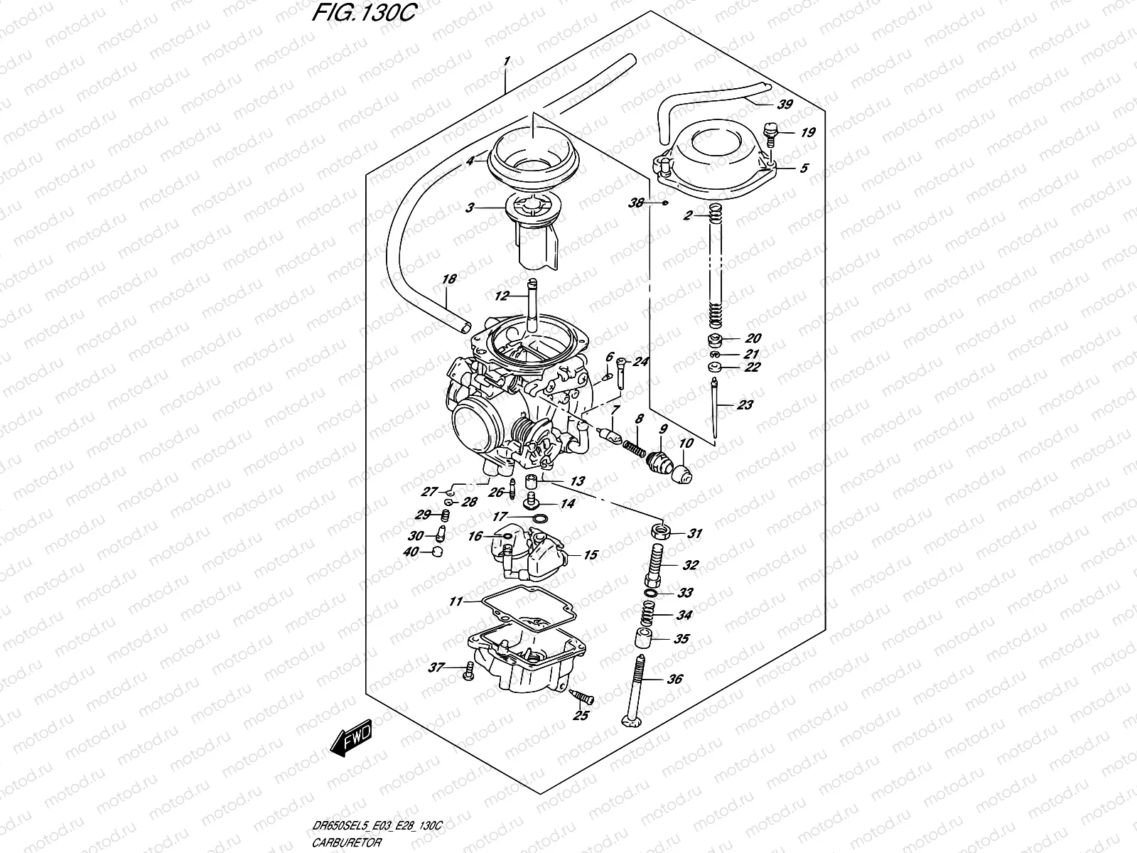 130C - CARBURETOR (DR650SEL5 E33)