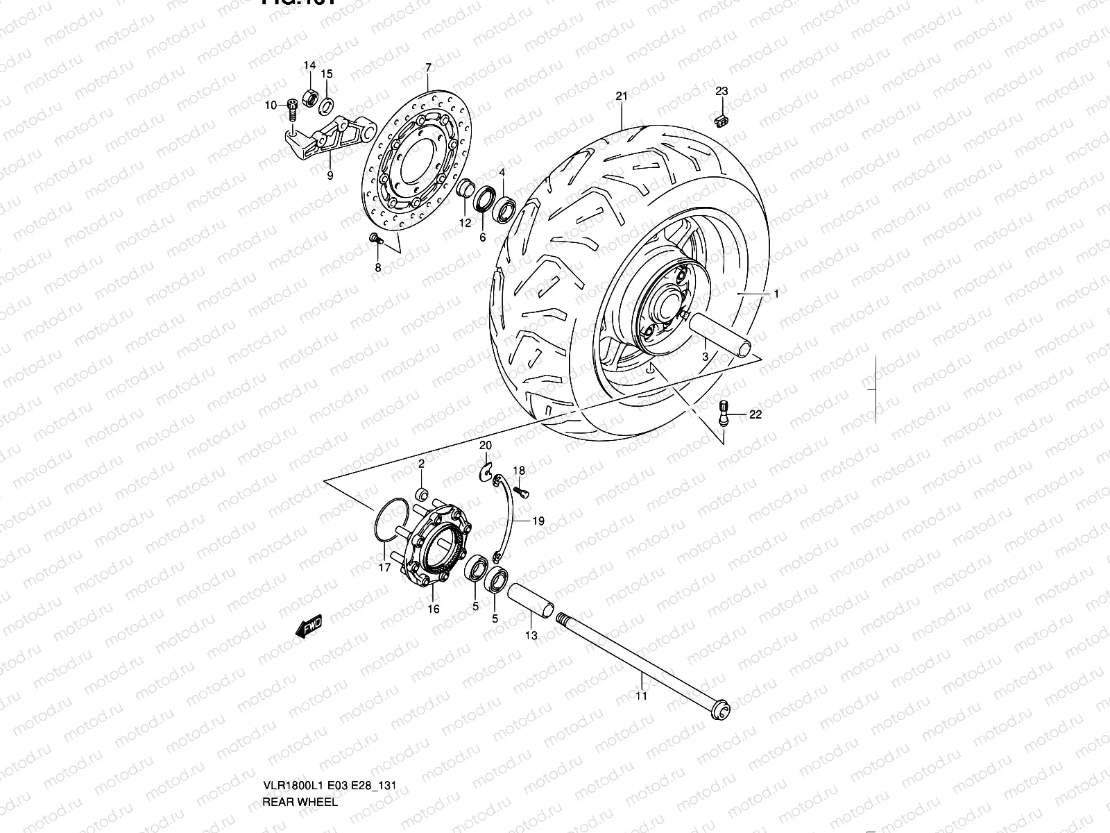 131 - REAR WHEEL (VLR1800L1 E33)