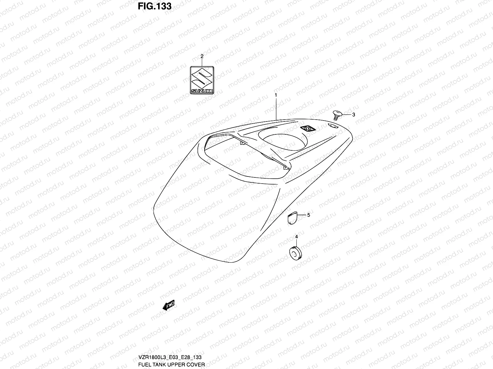 133 - FUEL TANK UPPER COVER
