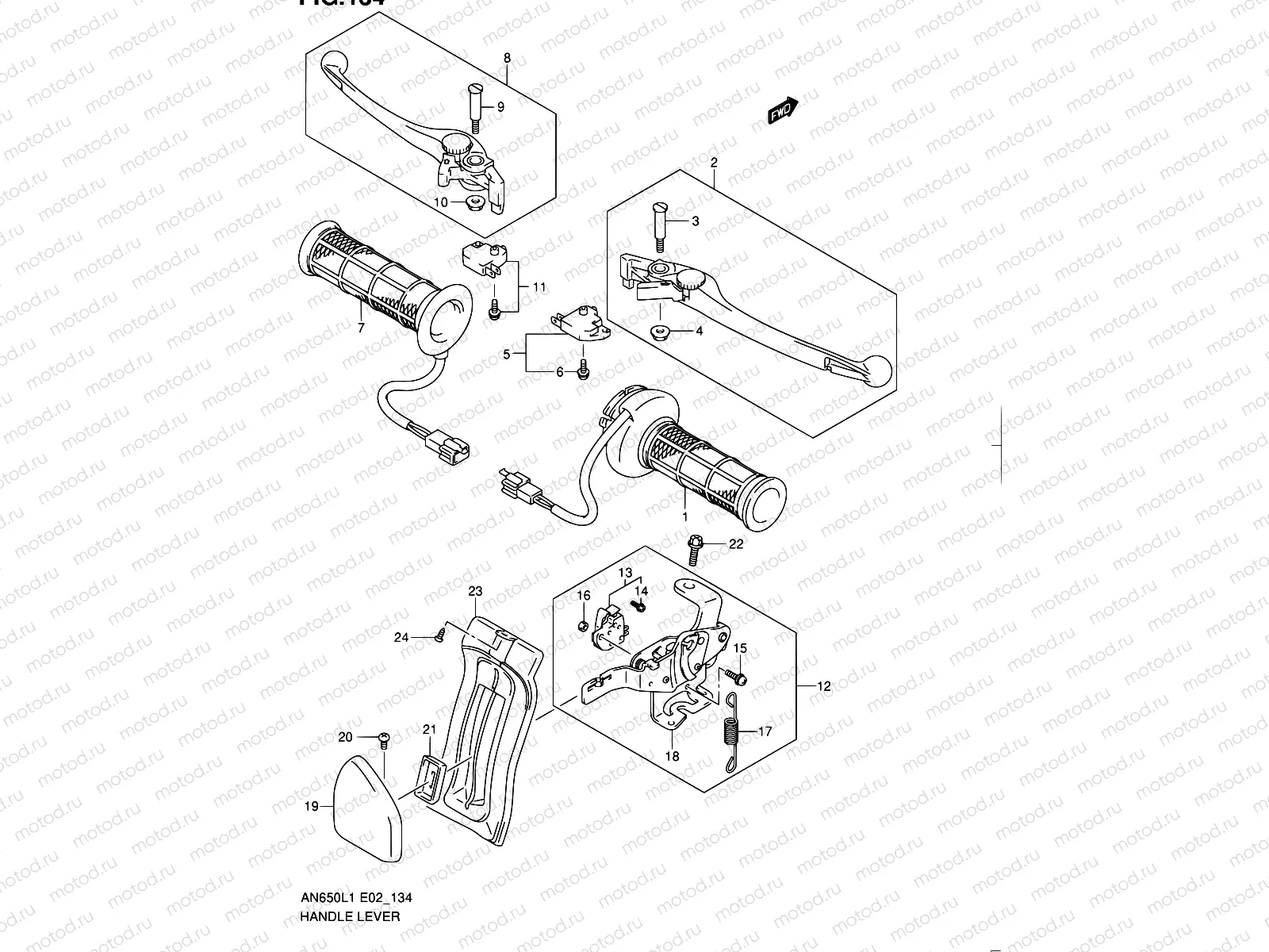 134 - HANDLE LEVER (AN650AL1 E02)