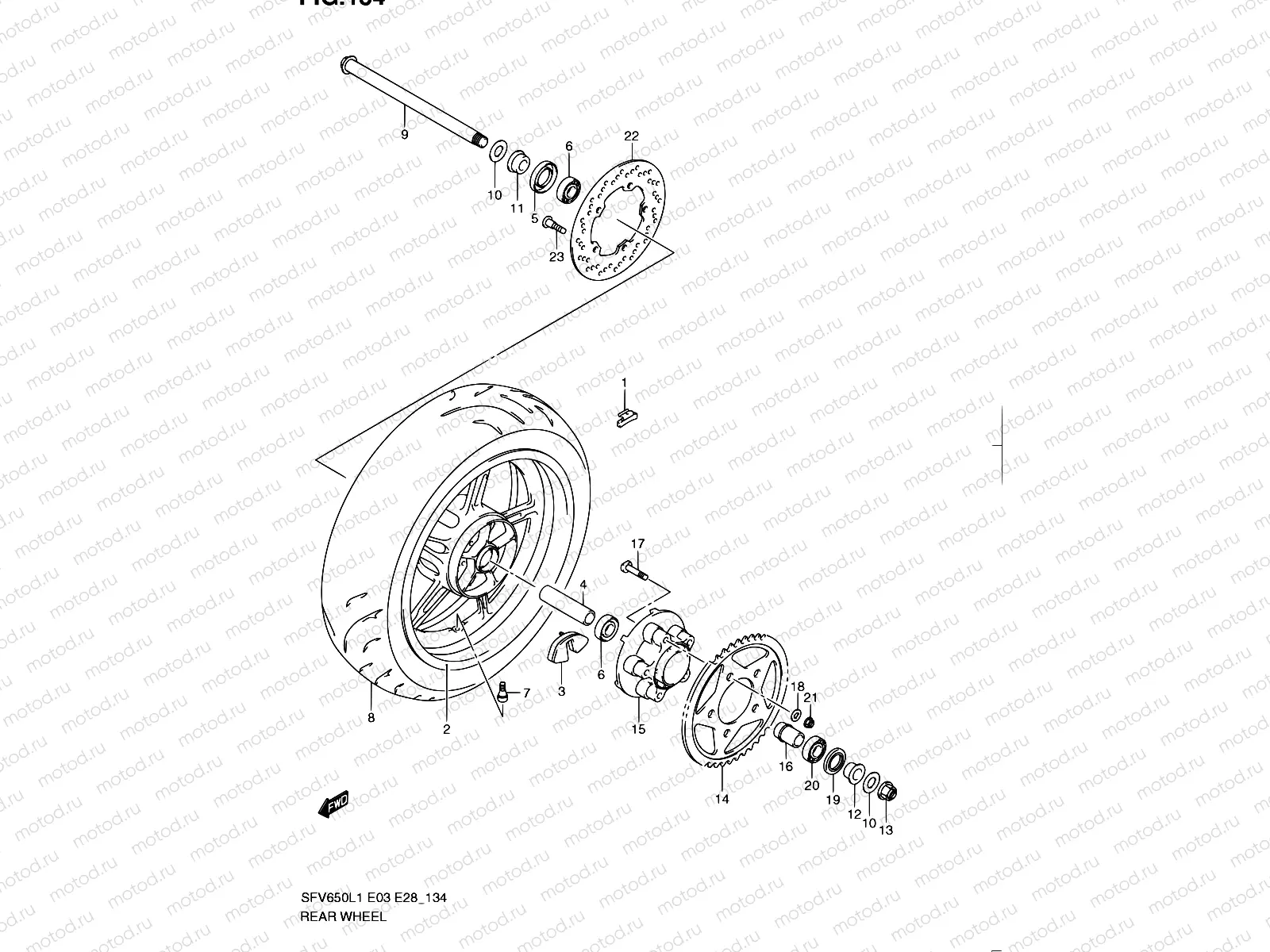 134 - REAR WHEEL (SFV650L1 E03)