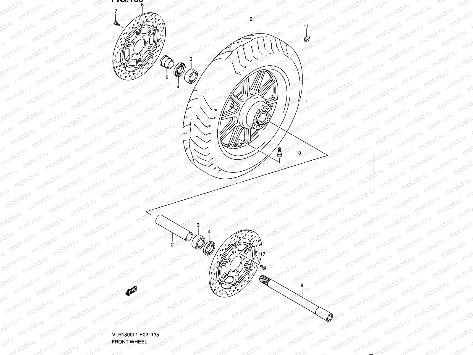 135 - FRONT WHEEL (VLR1800L1 E19)
