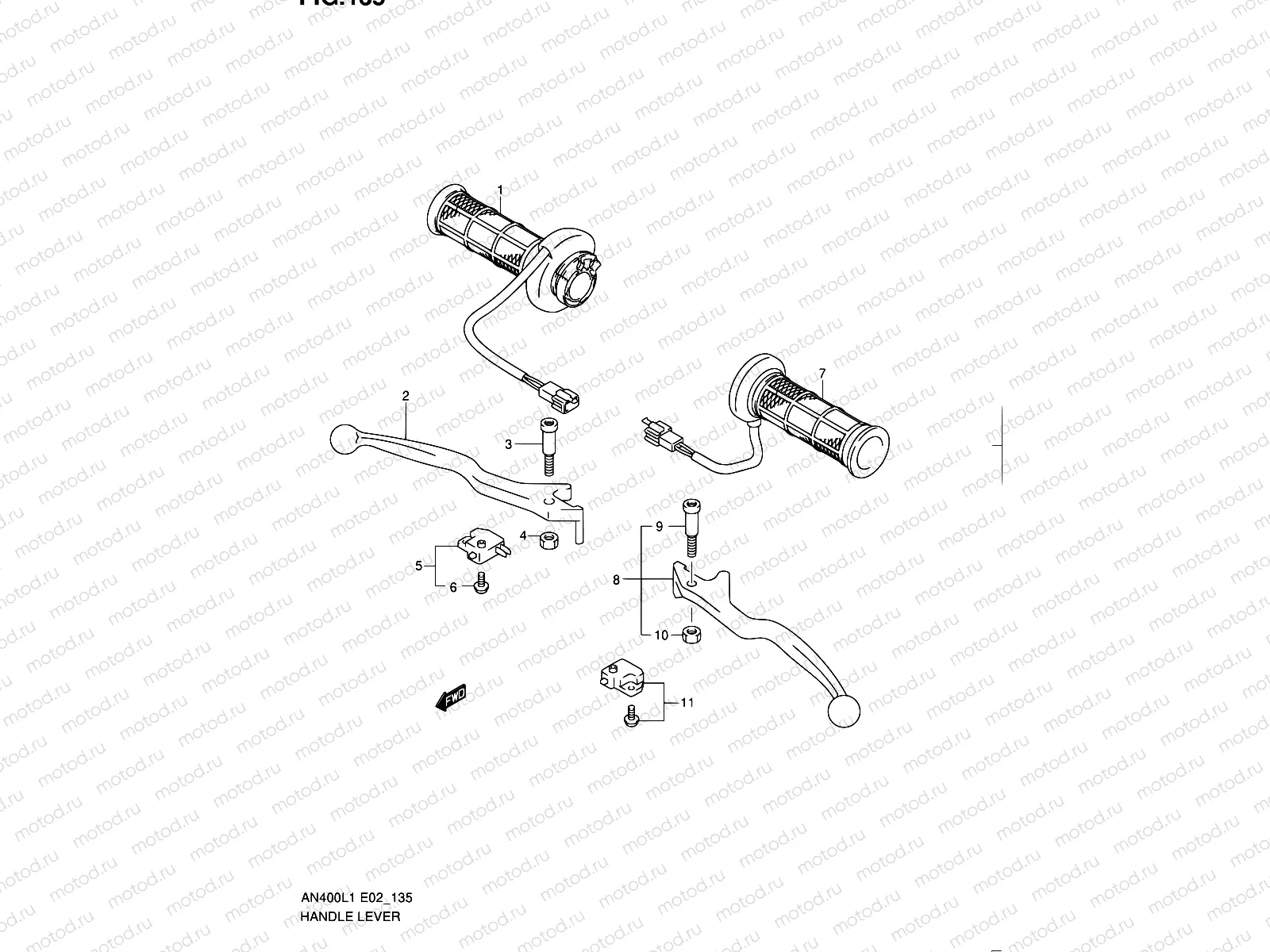 135 - HANDLE LEVER (AN400ZAL1 E19)