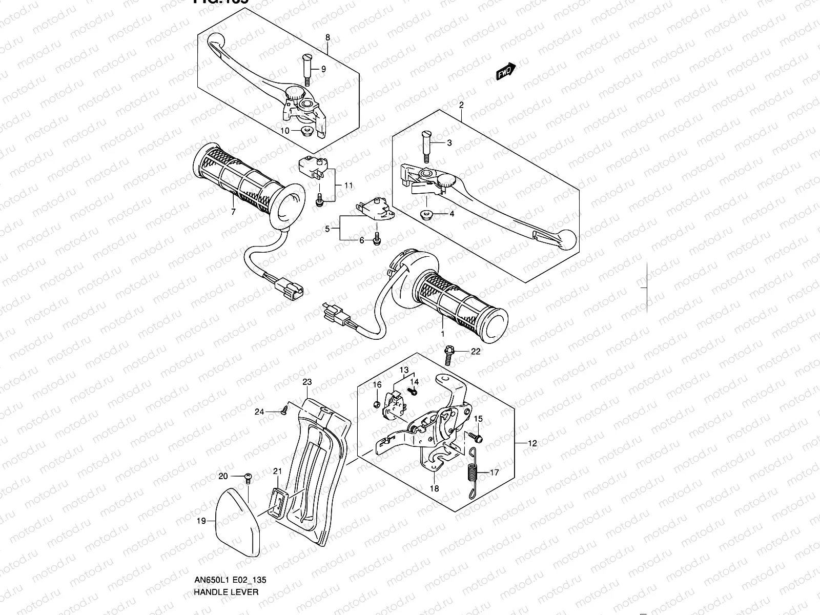 135 - HANDLE LEVER (AN650AL1 E19)