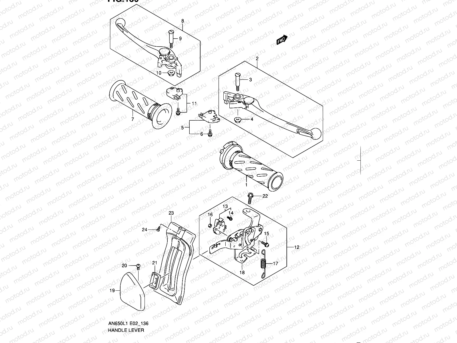 136 - HANDLE LEVER (AN650AL1 E24)