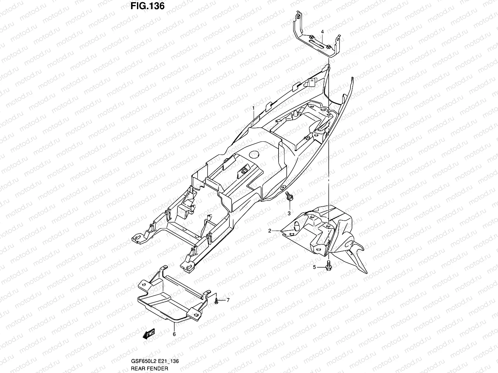 136 - REAR FENDER (GSF650UL2 E21)
