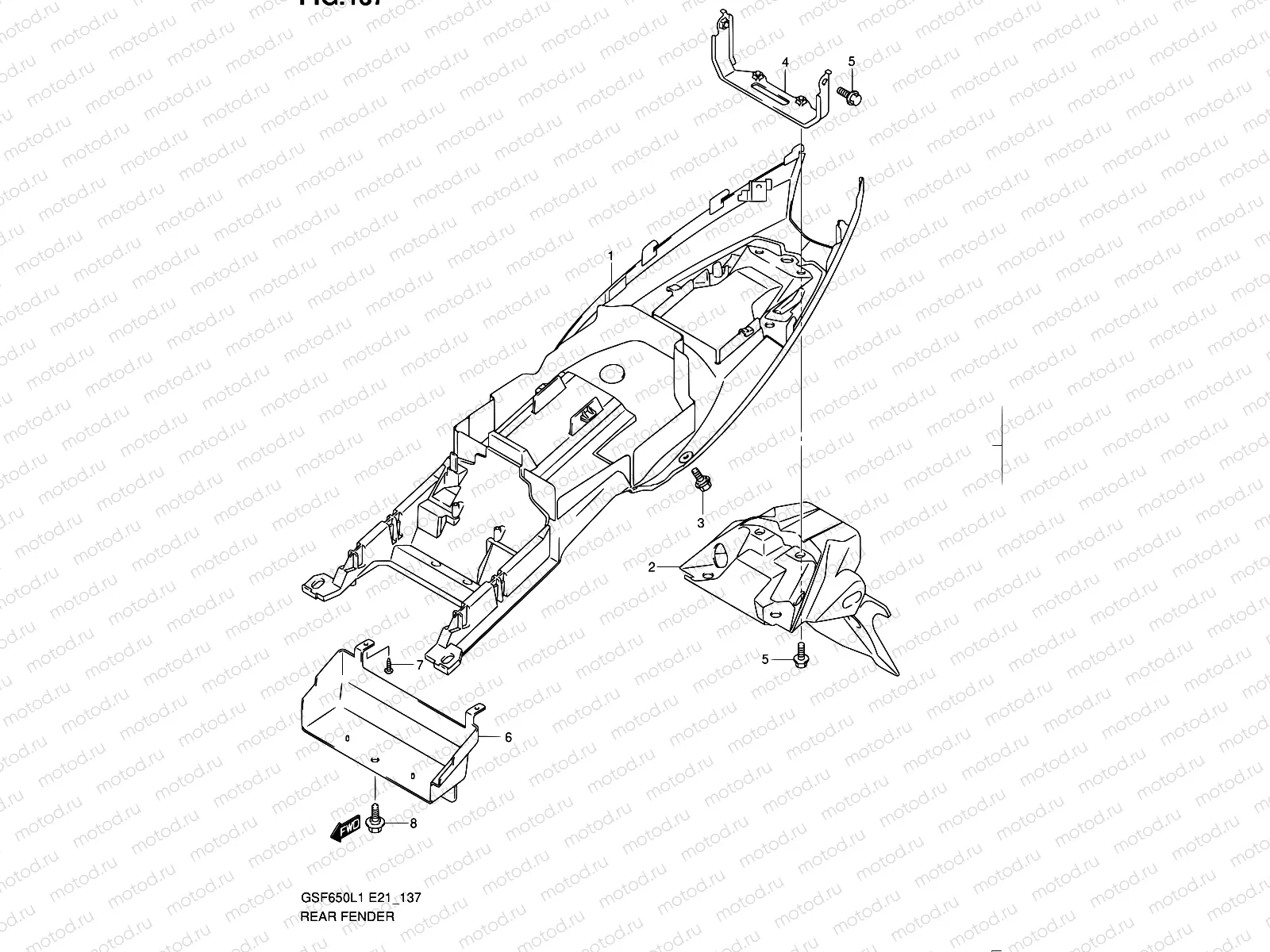137 - REAR FENDER (GSF650AL1 E21)