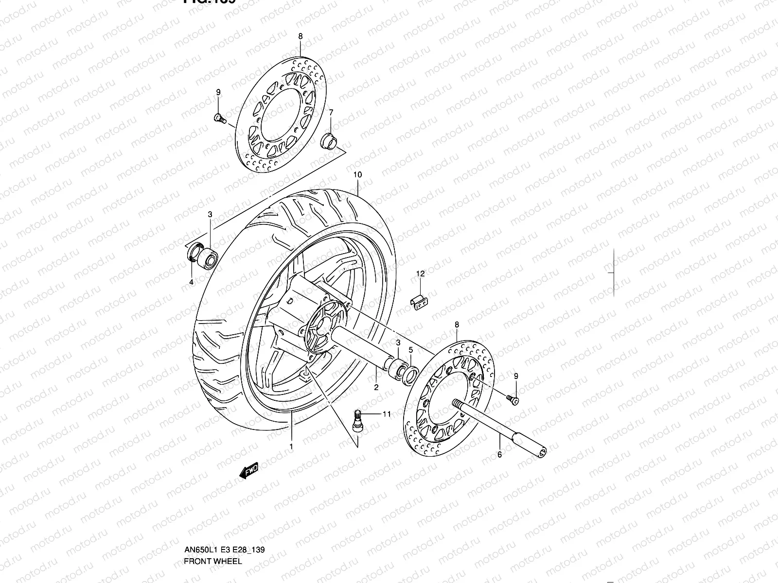 139 - FRONT WHEEL (AN650L1 E03)