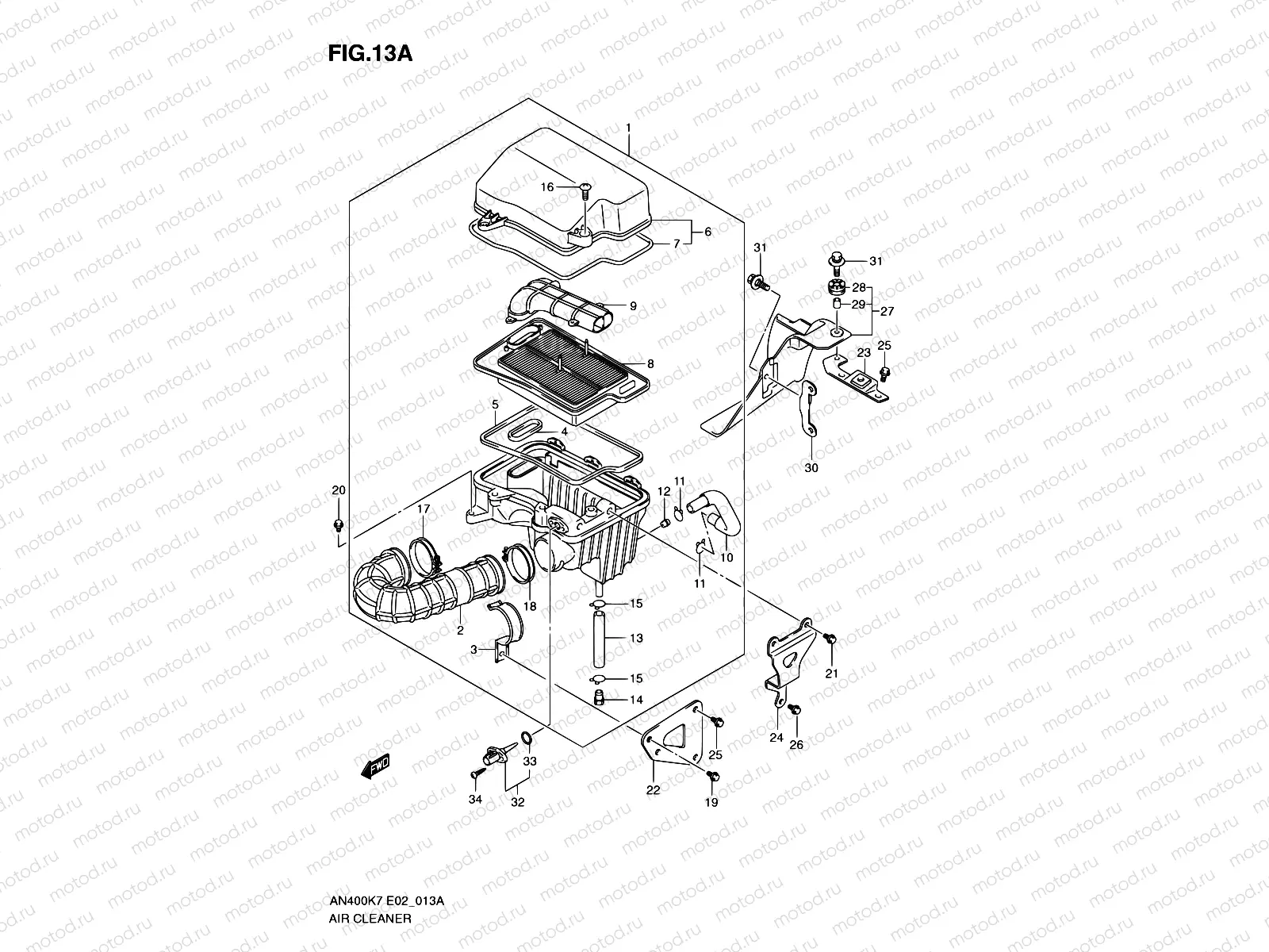 13A - AIR CLEANER (MODEL L0)
