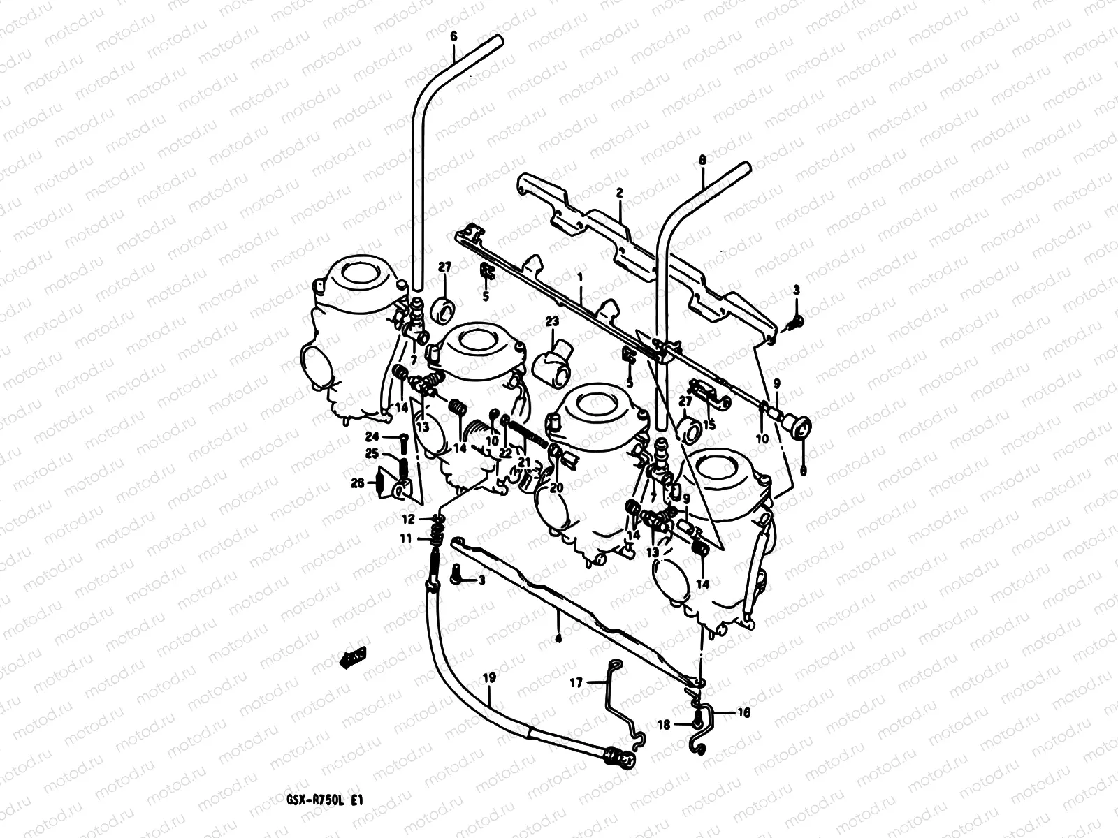 13A - CARBURETOR FITTINGS (MODEL L)