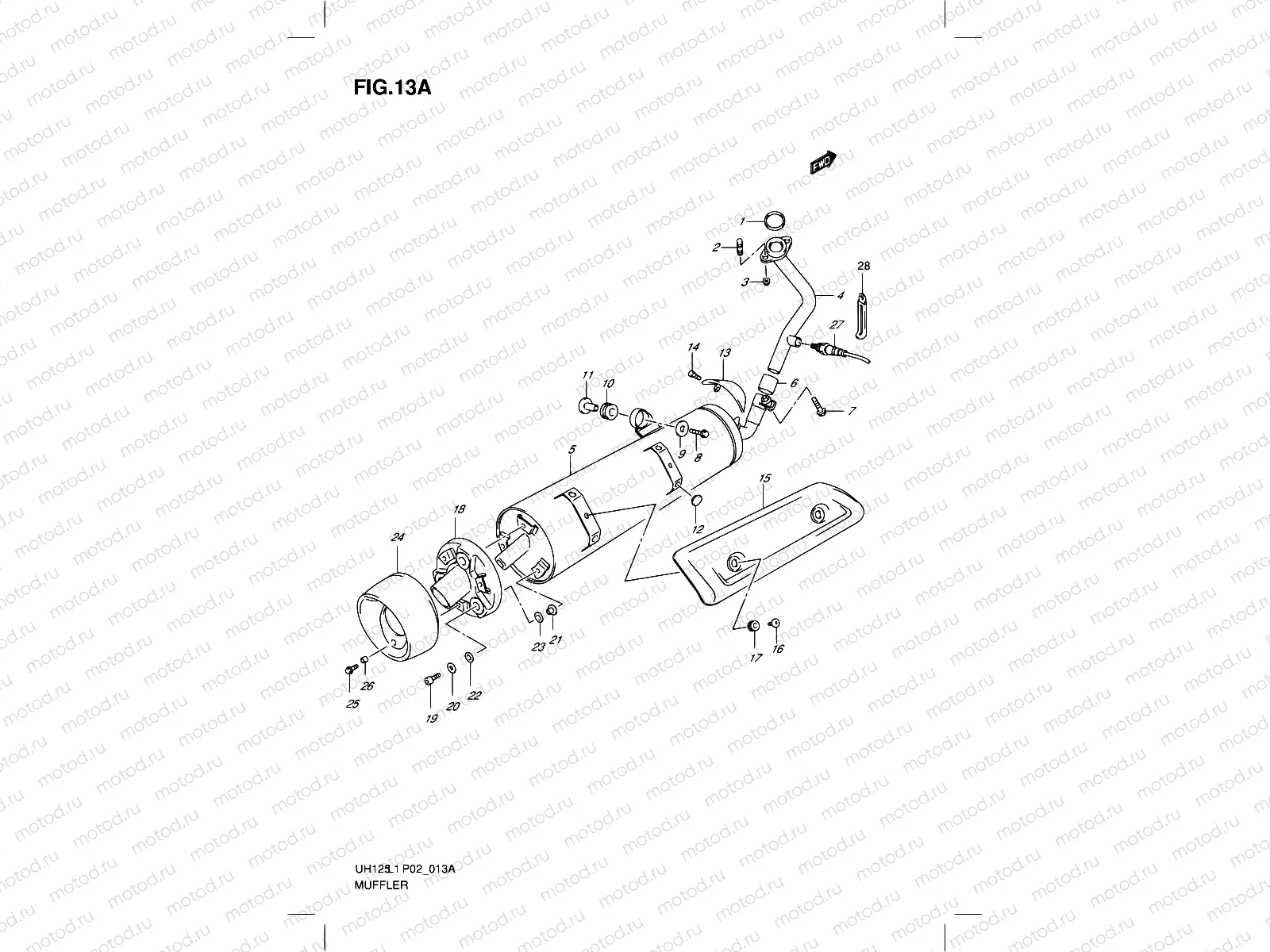 13A - MUFFLER (MODEL EXECUTIVE P19 AND RACING P19)