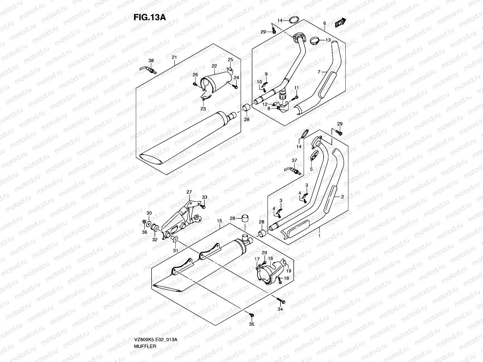 13A - MUFFLER (MODEL K9)
