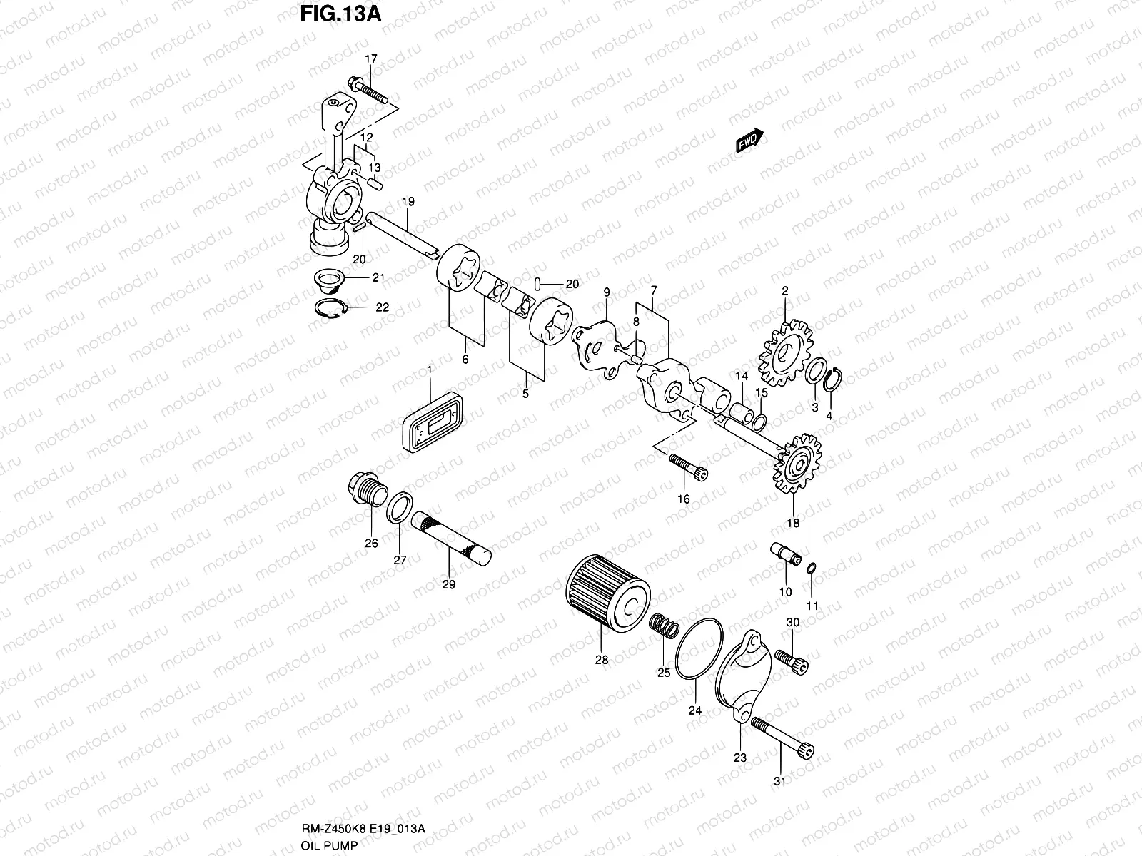 13A - OIL PUMP (RM-Z450L1)