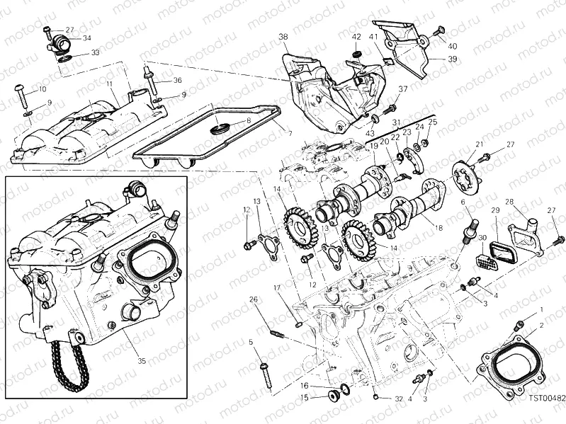 13A - VERTICAL CYLINDER HEAD - TIMING (2) » VALVE DRIVE
