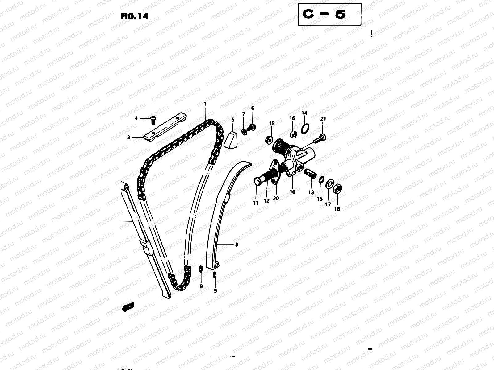 14 - CAM CHAIN (MODEL Z)