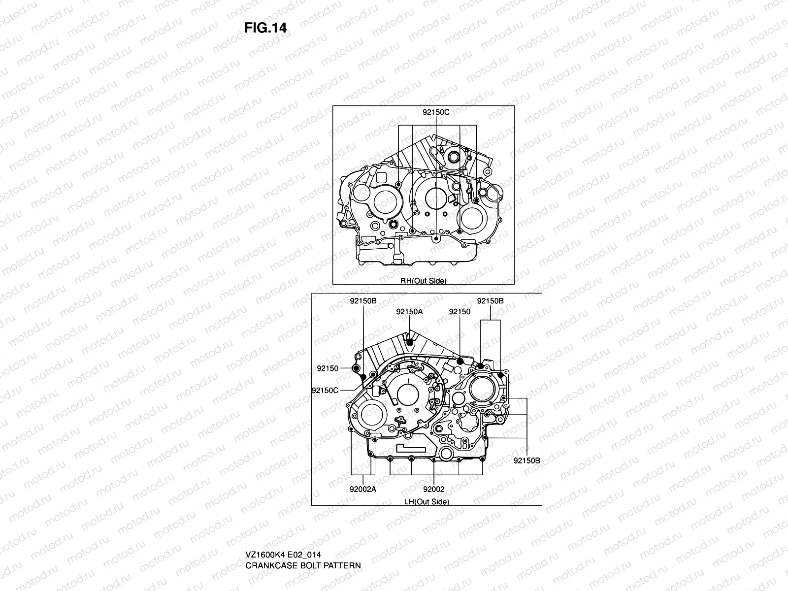 14 - CRANKCASE BOLT PATTERN