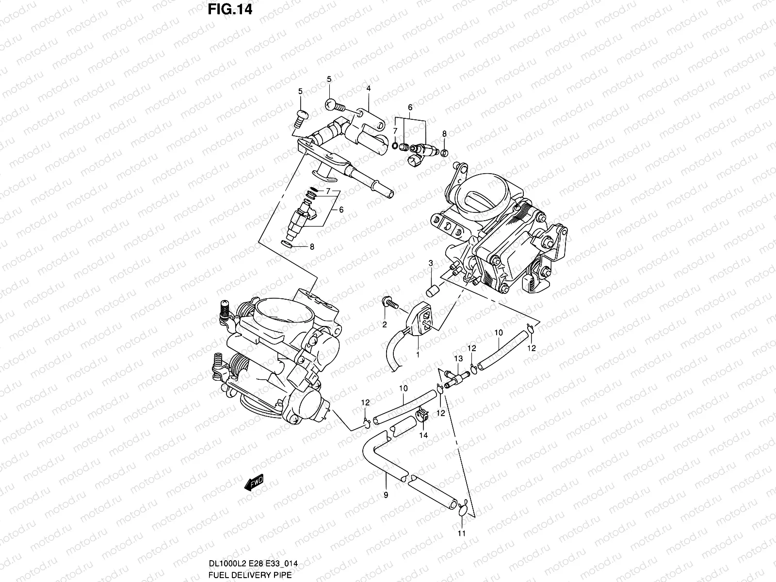 14 - FUEL DELIVERY PIPE (DL1000L2 E33)