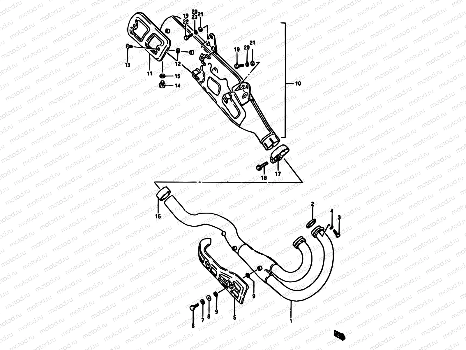 14 - MUFFLER (MODEL G/H/J)